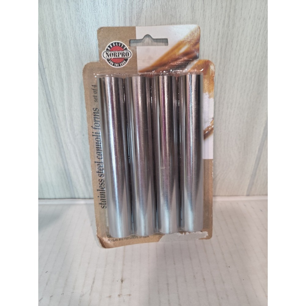 Norpro 3660 Stainless Steel Cannoli Form 4 Pack Pastry Mascarpone Tubes 5.75"
